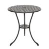 Nuu Garden 3-Piece Cast Aluminum Outdoor Bistro Set in Black