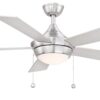 Fanimation Studio Collection AireDrop 48-in Brushed Nickel LED Indoor Ceiling Fan with Light (5-Blade)