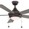 Fanimation Studio Collection AireDrop 52-in Matte Greige LED Indoor Ceiling Fan with Light (5-Blade)