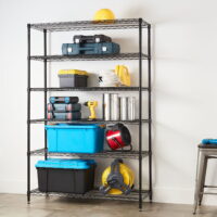 Hyper Tough 6 Tier Heavy Duty Wire Shelf Unit Black Capacity 3600 lbs