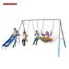Sportspower Comet Metal Swing Set with LED Light up Saucer Swing