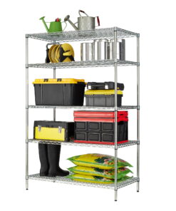 Hyper Tough 24"Dx48"Wx72"H 5 Shelf Commercial Wire Shelving Silver Steel Each Shelf Capacity 800 lbs