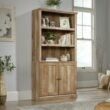 Sauder 5-Shelf Bookcase with 2 Doors, Lintel Oak Finish