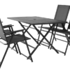 Mainstays Greyson Square Patio 5 Piece Folding Dining Set, Included 4 Chairs and 1 Table, Black