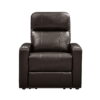 Mainstays Home Theater Recliner with USB Charging Ports, Brown Faux Leather Mainstays Home Theater Recliner with USB Charging Ports, Brown Faux Leather