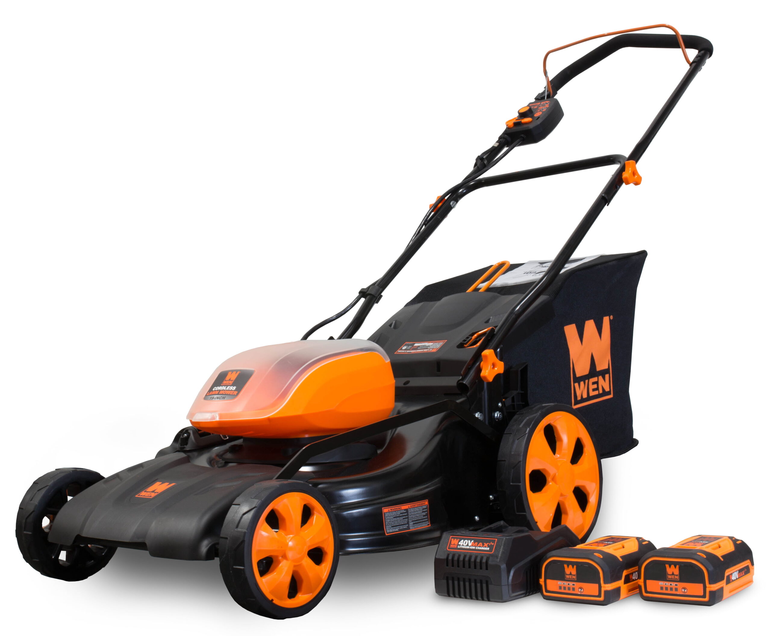 WEN 40V Max Lithium Ion 19-Inch Cordless 3-in-1 Lawn Mower with