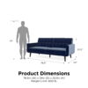 Better Homes & Gardens Nola Modern Futon, Blue Velvet
