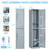 Fesbos Metal Locker 2 Lockable Door,71" Tall Steel Storage Cabinet for School Office Gym Home Employees Staff Sundries Room
