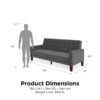 Better Homes & Gardens Porter Fabric Tufted Sofa Bed, Gray Linen