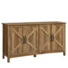 VASAGLE Buffet Cabinet Sideboard Storage Cabinet with Adjustable Shelves for Living Room Rustic Walnut