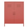 Shadwick 2 Door Metal Locker Style Accent Storage Cabinet, Terracotta