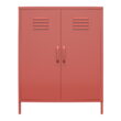 Shadwick 2 Door Metal Locker Style Accent Storage Cabinet, Terracotta