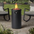 Mainstays 28-inch Tall Column Propane Gas Outdoor Fire Pit, Matte Black Finish