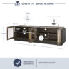 BELLEZE 70" TV Stand for TVs up to 75", Modern TV Stand & Entertainment Center with Shelves, Wood Storage Cabinet, Brown