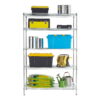 Hyper Tough 24"Dx48"Wx72"H 5 Shelf Commercial Wire Shelving Silver Steel Each Shelf Capacity 800 lbs