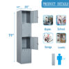 Fesbos Metal Locker 4 Lockable Door,71" Tall Steel Storage Cabinet for School Office Gym Home Employees Staff Sundries Room