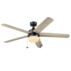 Better Homes & Gardens 52" Black Modern Integrated LED Ceiling Fan with 5 Blades, Light Kit, Pull Chains & Reverse Airflow