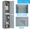 Fesbos Metal Locker 2 Lockable Door,71" Tall Steel Storage Cabinet for School Office Gym Home Employees Staff Sundries Room