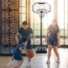 Marnur Portable Basketball Goal Basketball Hoop 35 Inch Outdoor Basketball Hoops Backboard with 7 ft-8.5ft Adjustable & Removable Wheels Indoor Basketball System Game Play