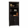 Sauder Edge Water Library Bookcase with Doors, Estate Black Finish