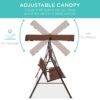 Best Choice Products 2-Seater Outdoor Adjustable Canopy Swing Glider Patio Bench w/ Textilene, Steel Frame - Brown Best Choice Products 2-Seater Outdoor Adjustable Canopy Swing Glider Patio Bench w/ Textilene, Steel Frame - Brown