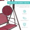 Best Choice Products 2-Seater Outdoor Adjustable Canopy Swing Glider Patio Bench w/ Textilene, Steel Frame - Burgundy