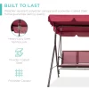 Best Choice Products 2-Seater Outdoor Adjustable Canopy Swing Glider Patio Bench w/ Textilene, Steel Frame - Burgundy