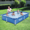 Bestway Steel Pro 7.25 x 4.9 x 1.4 Ft Rectangular Above Ground Kids Swimming Pool