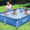Bestway Steel Pro 7.25 x 4.9 x 1.4 Ft Rectangular Above Ground Kids Swimming Pool