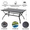 MF 60" x 38" Rectangle Outdoor Dining Table for 6-Person, All Weather&Rust Resistant, Black MF 60" x 38" Rectangle Outdoor Dining Table for 6-Person, All Weather&Rust Resistant, Black
