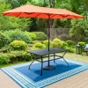 MF 60" x 38" Rectangle Outdoor Dining Table for 6-Person, All Weather&Rust Resistant, Black MF 60" x 38" Rectangle Outdoor Dining Table for 6-Person, All Weather&Rust Resistant, Black
