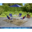 Mainstays Albany Lane 6 Piece Outdoor Patio Dining Set, Blue