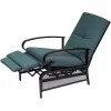 SUNCROWN Patio Recliner Outdoor Adjustable Lounge Chair Outdoor Metal Extendable Furniture Chair with Thick Cushion (Peacock Blue)