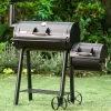 Sophia & William Portable BBQ Charcoal Grill with Offset Smoker, Black