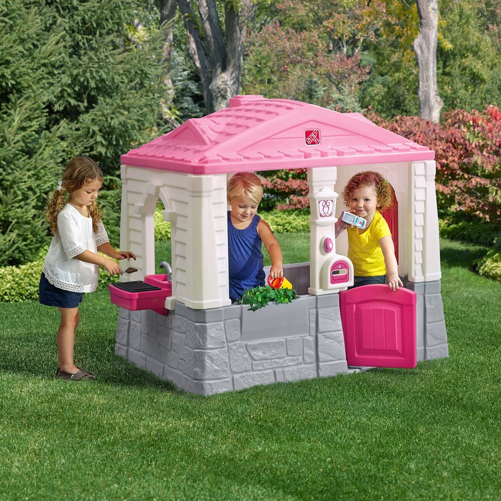 Step2 Neat And Tidy Pink Cottage Playhouse For Toddlers