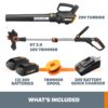 Worx WG928 Power Share 20V Cordless Lit-Ion 12in String Trimmer and Leaf Blower Combo Kit (2 Tool) with 2 Batteries & Charger Worx WG928 Power Share 20V Cordless Lit-Ion 12in String Trimmer and Leaf Blower Combo Kit (2 Tool) with 2 Batteries & Charger