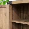 Woven Paths Modern Farmhouse Barn Door TV Stand for TVs up to 65 in, Barnwood