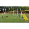 XDP Recreation Play All Day Metal A-Frame Swing Set with Fun Glider, Swings, Trapeze, and Slide