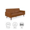 Better Homes & Gardens Nola Modern Futon, Camel Faux Leather