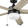 Better Homes & Gardens 52" Black Modern Integrated LED Ceiling Fan with 5 Blades, Light Kit, Pull Chains & Reverse Airflow