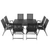 Mainstays Greyson Square Patio 5 Piece Folding Dining Set, Included 4 Chairs and 1 Table, Black