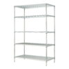 Hyper Tough 24"Dx48"Wx72"H 5 Shelf Commercial Wire Shelving Silver Steel Each Shelf Capacity 800 lbs