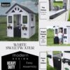 Backyard Discovery 2303010COM Sweetwater White Outdoor All Cedar Wooden Playhouse with Kitchen