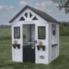 Backyard Discovery 2303010COM Sweetwater White Outdoor All Cedar Wooden Playhouse with Kitchen
