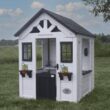 Backyard Discovery 2303010COM Sweetwater White Outdoor All Cedar Wooden Playhouse with Kitchen