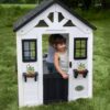 Backyard Discovery 2303010COM Sweetwater White Outdoor All Cedar Wooden Playhouse with Kitchen