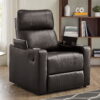 Mainstays Home Theater Recliner with USB Charging Ports, Brown Faux Leather Mainstays Home Theater Recliner with USB Charging Ports, Brown Faux Leather