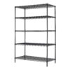 Hyper Tough 5 Shelf Commercial Wire Shelf Unit Black Capacity 4000 lbs