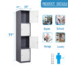 Fesbos Metal Locker 4 Lockable Door,71" Tall Steel Storage Cabinet for School Office Gym Home Employees Staff Sundries Room
