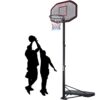 Easyfashion 9-12 Ft. Adjustable Height Portable Basketball Hoop for Outdoors, Red Easyfashion 9-12 Ft. Adjustable Height Portable Basketball Hoop for Outdoors, Red